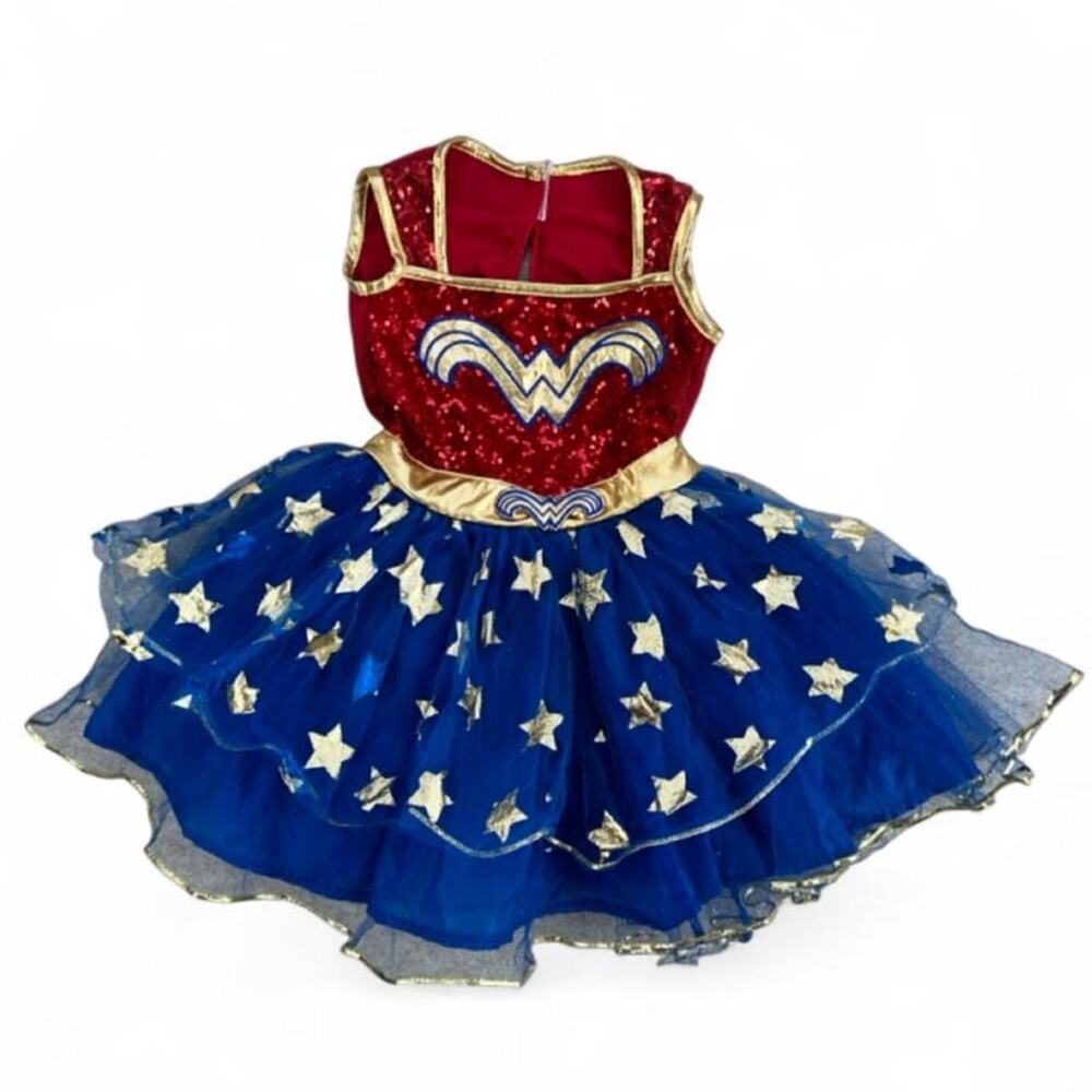 Wonder Woman Toddler tutu dress with sequins and tulle stars, 2T